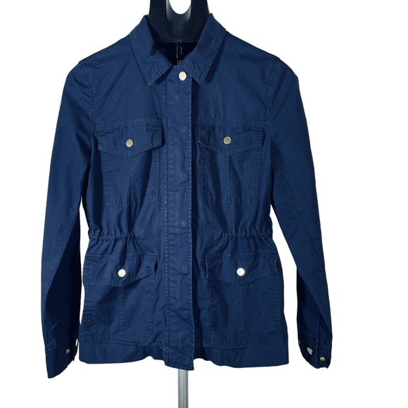 Tommy Hilfiger Full Zip Field Style Utility Chore Jacket Size Small Navy Blue - Picture 9 of 9